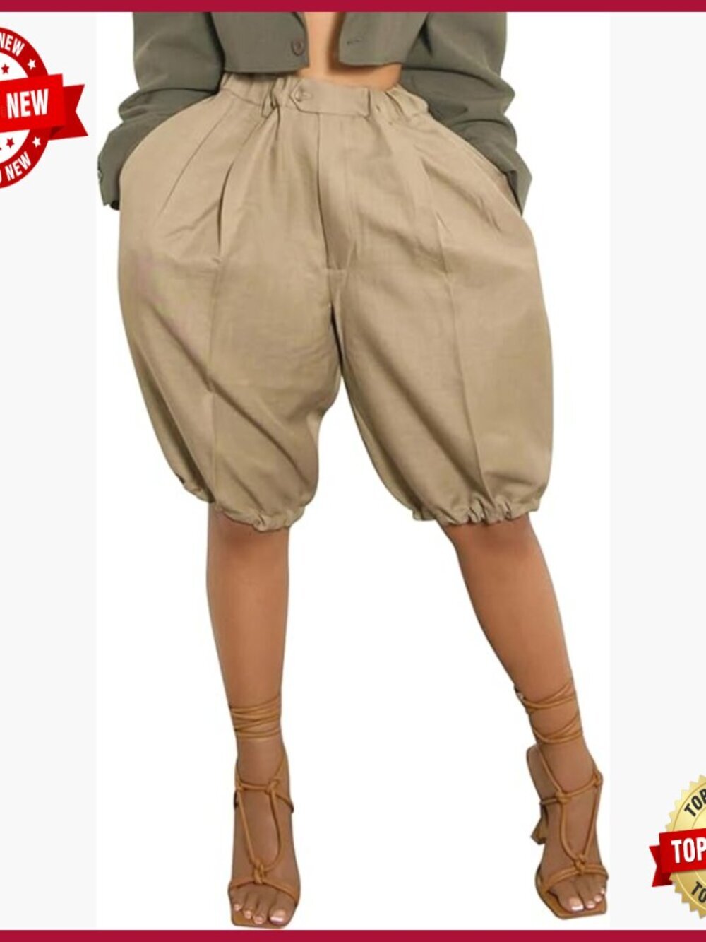 Women's Wide Leg Bloomer Shorts High Waisted Baggy Lantern